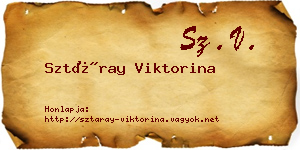 Sztáray Viktorina névjegykártya